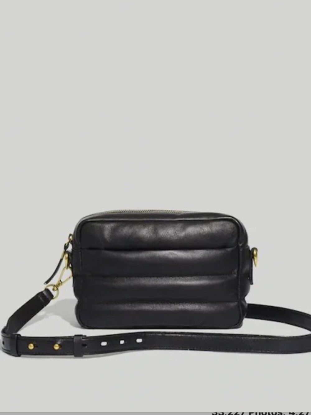 Madewell The Transport Camera Bag: Puff Edition – Black Quilted Leather Crossbod